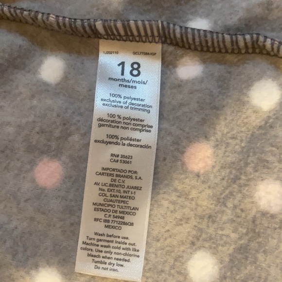 Carters gray and pink and white polkadot vest. Size 18 months - Picture 6 of 8